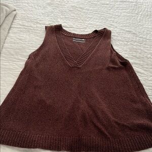 Anthropologie Brown V-Neck Sweater vest